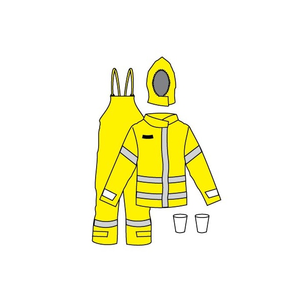 DuraChem 200 NFPA 1990 1992 and NFPA 2112 Certified Multi-Piece Configuration, HiVis Yellow, 2X/3X